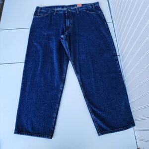 NWT RK Brand Mens Carpenter Blue Jeans Relaxed Fit 44" x 29"